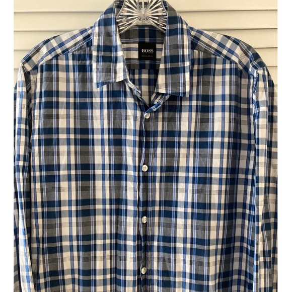 HUGO BOSS 'Lucas' Regular Fit Plaid Sport Shirt - Picture 3 of 8